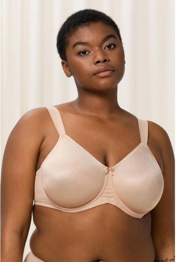 Triumph Minimizer-bh Essential Minimizer Glinsterend jacquardpatroon met beugel kleine satijnen strik