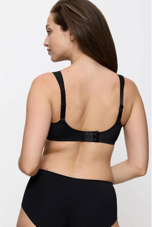 Triumph Minimizer-bh Essential Minimizer Glinsterend jacquardpatroon met beugel kleine satijnen strik