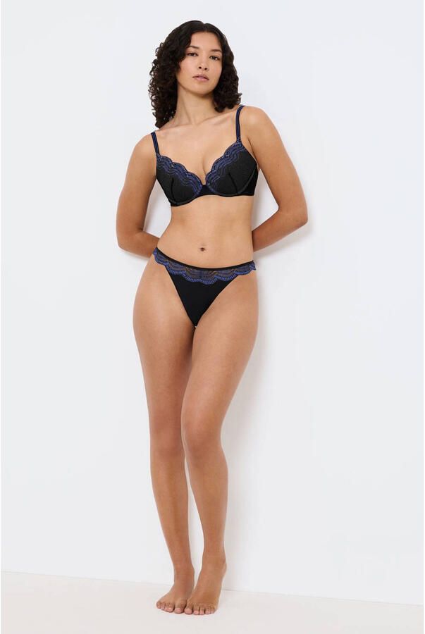 Triumph string Comfort Glam zwart blauw