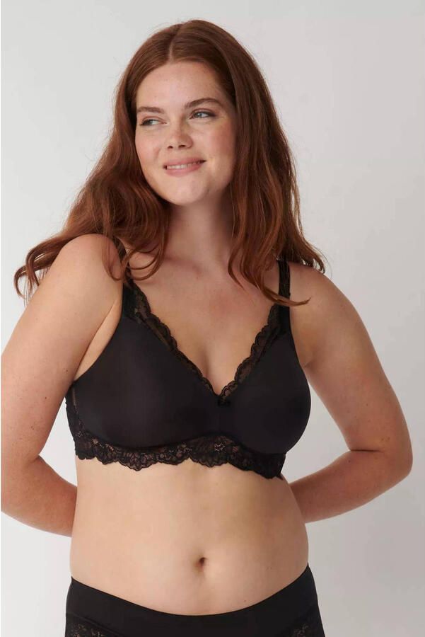 Triumph Beugelloze-bh Amourette Charm Stretch-kant diepe V-hals zacht lichte vulling