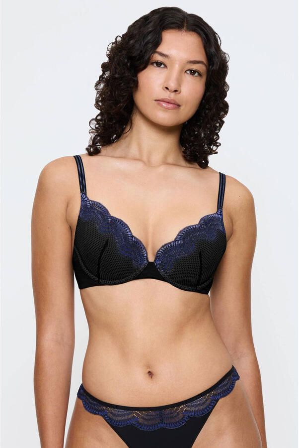 Triumph voorgevormde push-up bh Comfort Glam zwart blauw - Foto 3