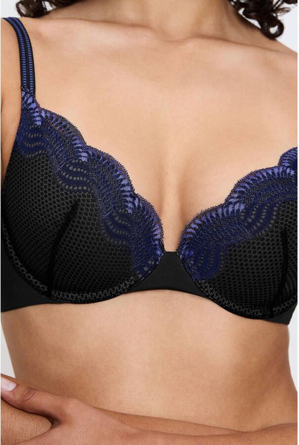Triumph voorgevormde push-up bh Comfort Glam zwart blauw - Foto 1