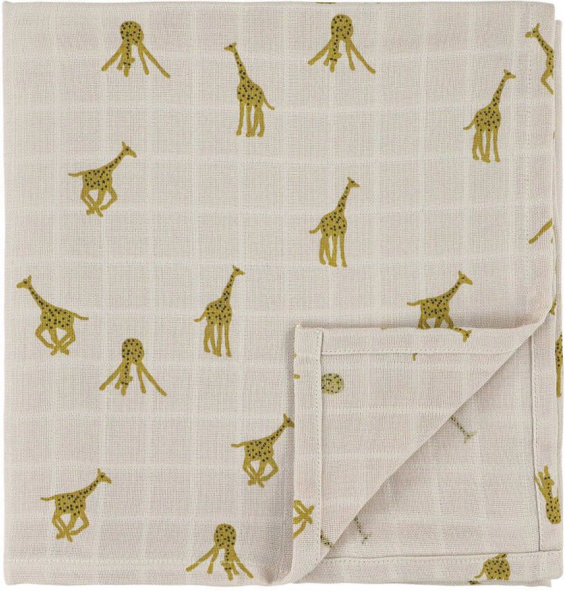 Trixie swaddle Groovy Giraffe set van 2 110x110 cm ecru geel