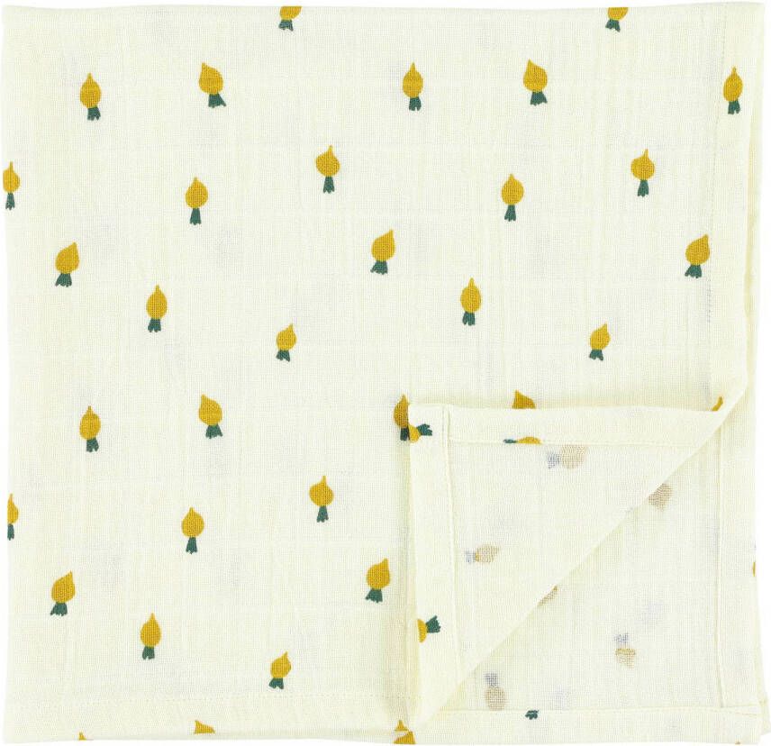 TRIXIE swaddle Tiny Turnip set van 2 110x110 cm ecru geel groen All over print