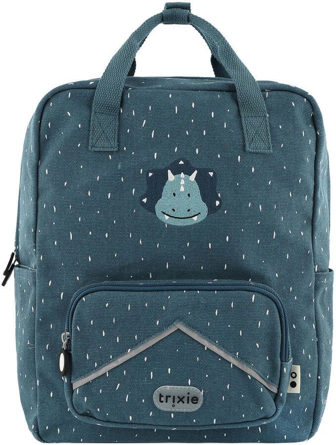 Trixie katoenen rugzak met dierenprint blauw