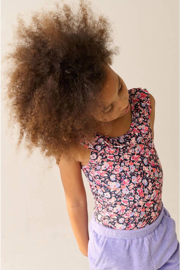 Tumble 'n Dry badpak met ruches donkerblauw roze - Foto 2