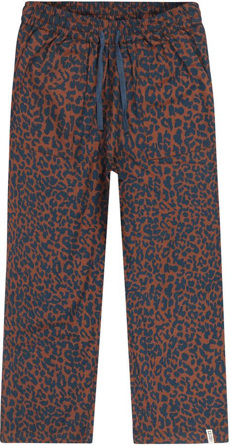 Tumble 'n Dry casual broek met panterprint donkerbruin