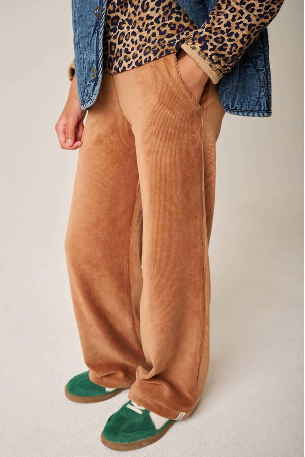 Tumble 'n Dry corduroy wide leg casual broek bruin - Foto 2