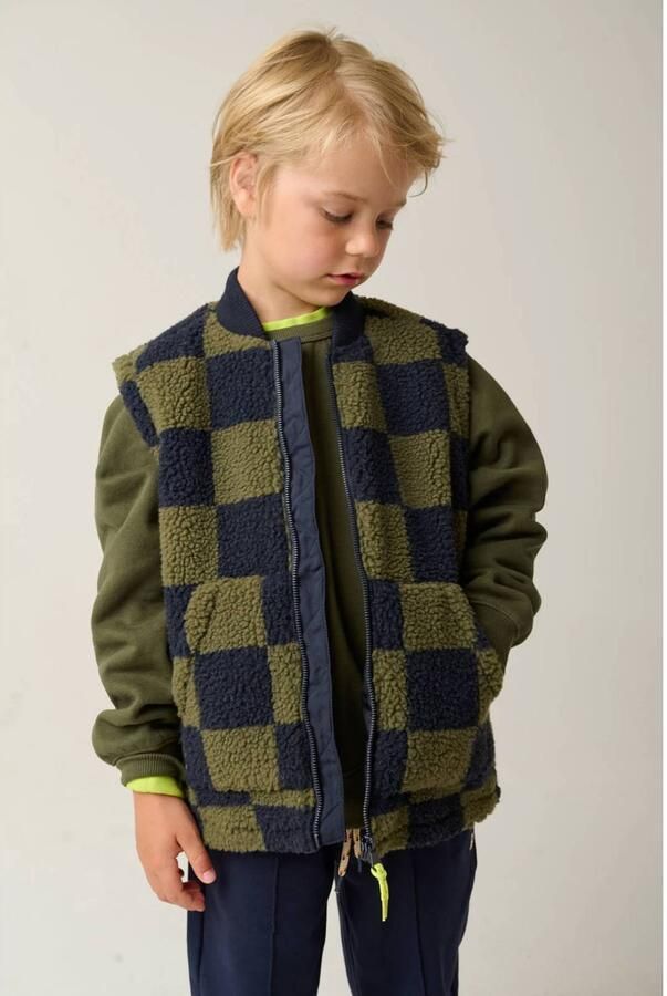 Tumble 'n Dry geruite teddy bodywarmer olijfgroen - Foto 4