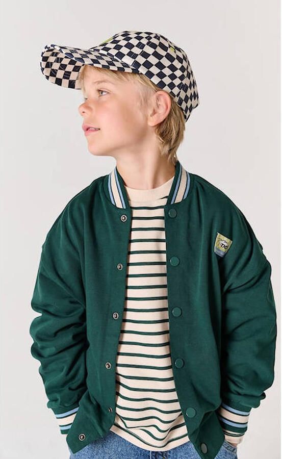 Tumble 'n Dry gestreepte longsleeve met borduursels donkergroen - Foto 3