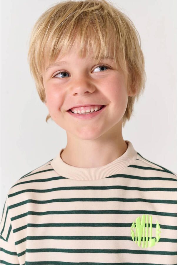 Tumble 'n Dry gestreepte longsleeve met borduursels donkergroen - Foto 4
