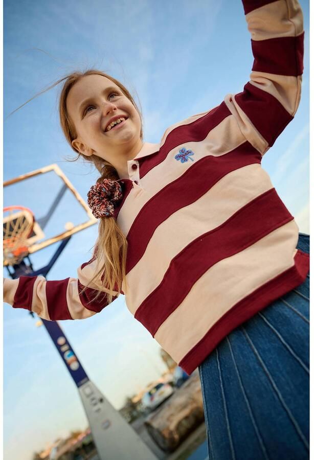 Tumble 'n Dry gestreepte sweater met borduursels beige Streep - Foto 5