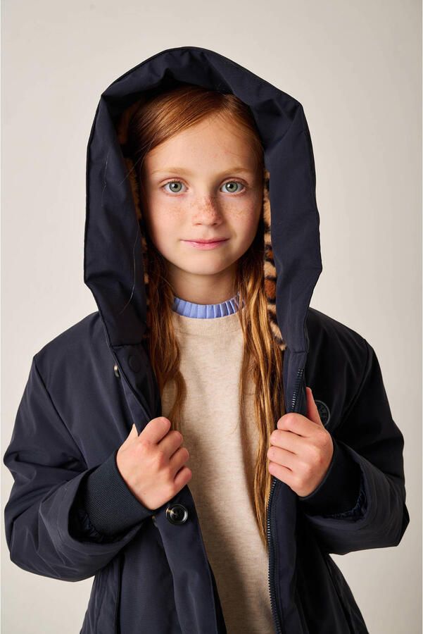 Tumble 'n Dry gewatteerde jas donkerblauw Meisjes Polyester Capuchon Effen - Foto 3