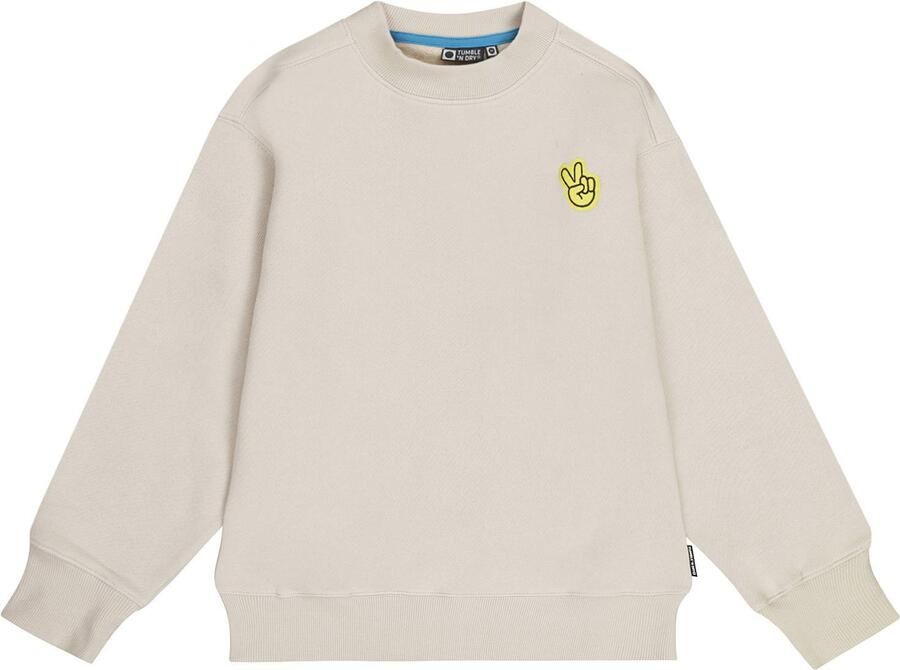 Tumble 'n Dry junior sweater met borduursels en backprint crème