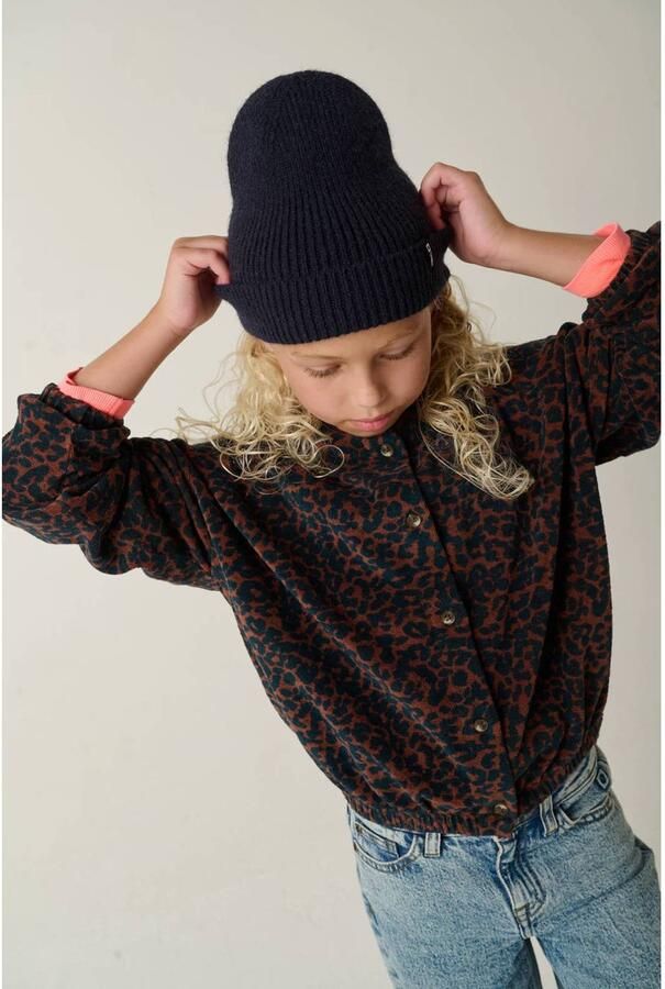 Tumble 'n Dry katoenen gebreid vest met panterprint donkerbruin - Foto 2