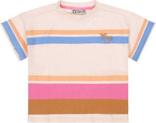 Tumble 'n Dry Mid gestreept T-shirt Sorbet offwhite multicolor Wit Meisjes Katoen Ronde hals 134 140