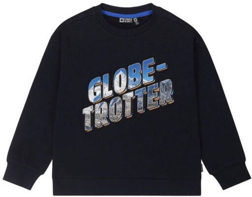 Tumble 'n Dry Mid sweater Arctic met tekst donkerblauw Tekst 134 140