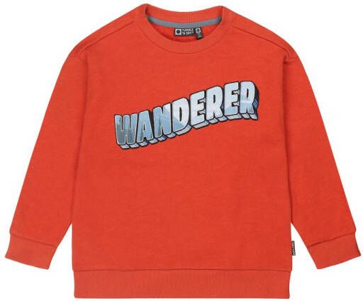 Tumble 'n Dry Mid sweater Arctic met tekst oranjerood Tekst 134 140