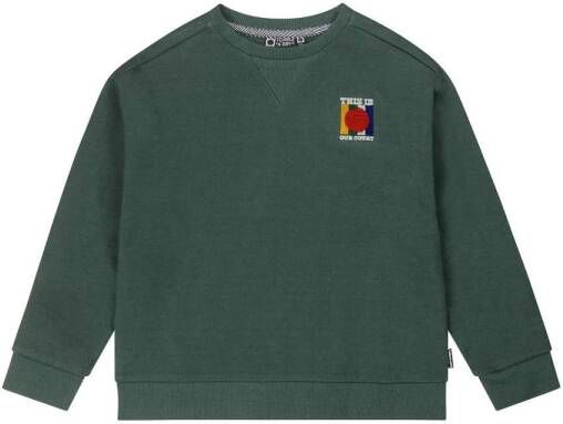 Tumble 'n Dry Mid sweater Hoop van biologisch katoen donkergroen 134 140