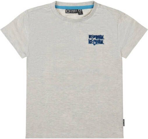 Tumble 'n Dry Mid T-shirt Canary van biologisch katoen lichtgrijs melange Jongens Katoen (biologisch) Ronde hals 134 140