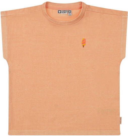 Tumble 'n Dry Mid T-shirt Gelato van biologisch katoen zacht oranje Effen 134 140