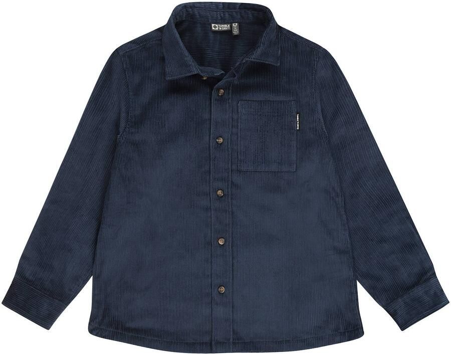 Tumble 'n Dry overhemd met corduroy grijsblauw
