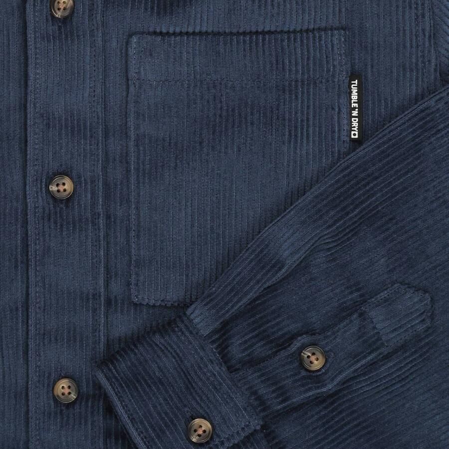 Tumble 'n Dry overhemd met corduroy grijsblauw - Foto 2