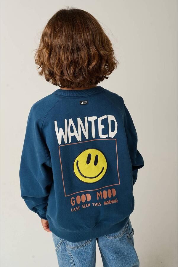 Tumble 'n Dry oversized sweater met backprint donkerblauw Jongens Katoen Ronde hals - Foto 2