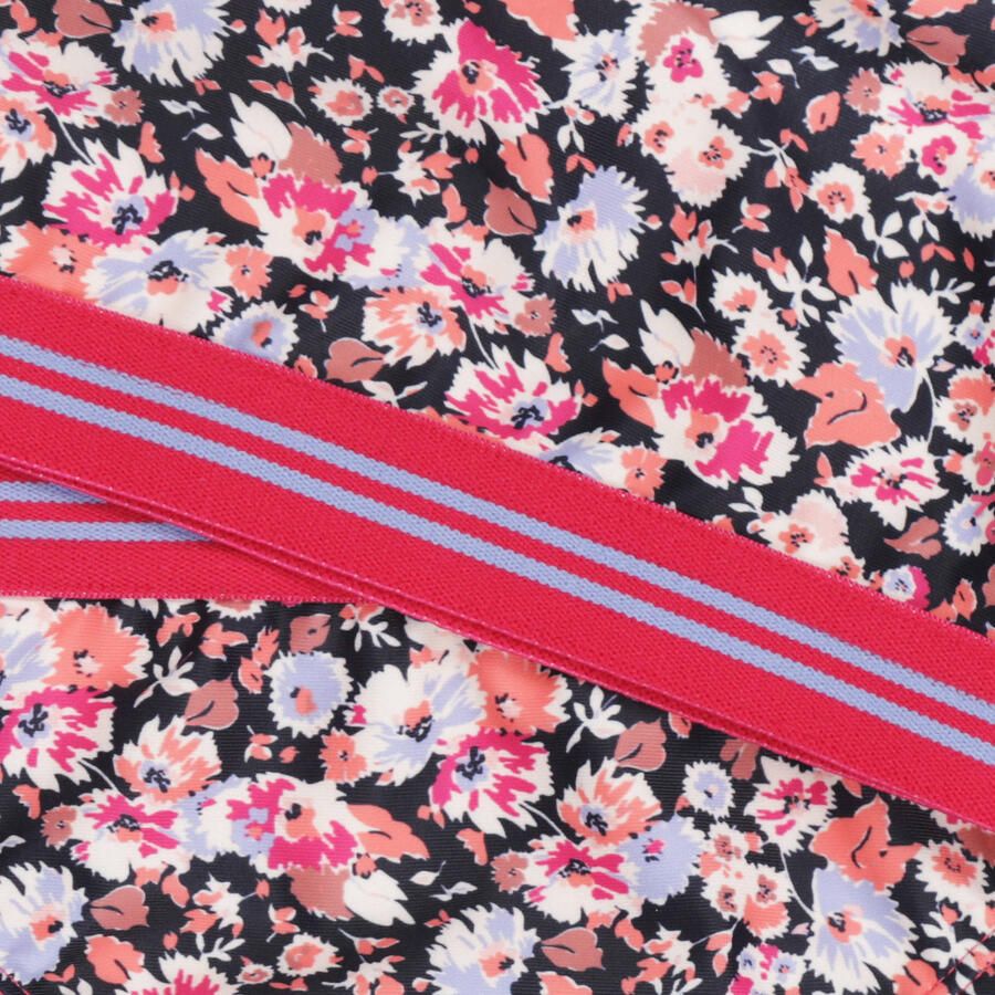 Tumble 'n Dry polyester gebloemde bikini donkerblauw roze - Foto 2