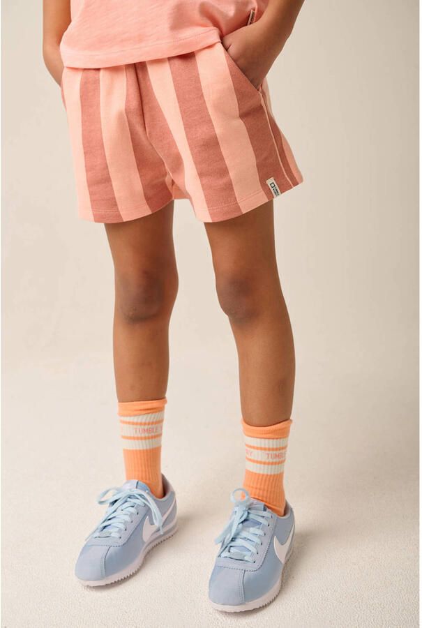 Tumble 'n Dry regular waist gestreepte sweatshort zalm - Foto 3