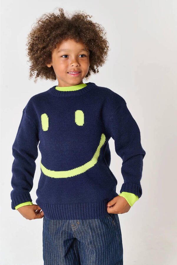 Tumble 'n Dry sweat gebreide trui met print donkerblauw - Foto 2