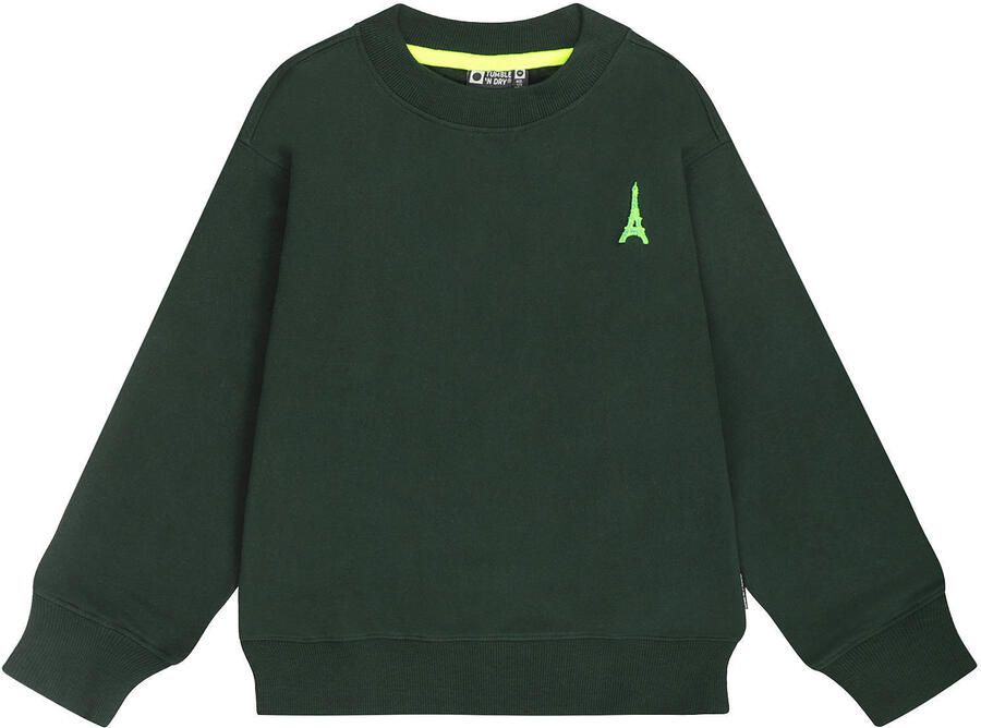 Tumble 'n Dry sweater met backprint donkergroen