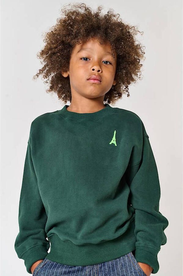 Tumble 'n Dry sweater met backprint donkergroen
