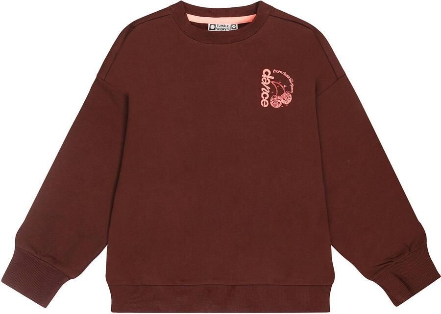 Tumble 'n Dry sweater met borduursels en backprint donkerbruin - Foto 4