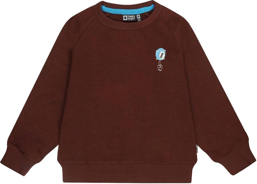 Tumble 'n Dry sweater met borduursels en backprint donkerbruin