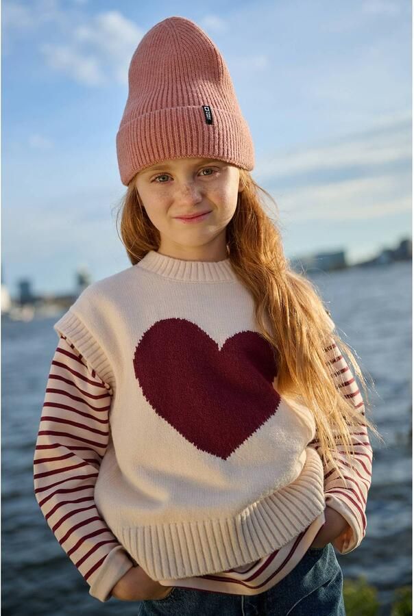 Tumble 'n Dry gebreide spencer met print crème Sweater Ecru Meisjes Acryl Ronde hals - Foto 3