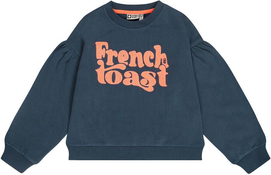 Tumble 'n Dry sweater met tekst grijsblauw
