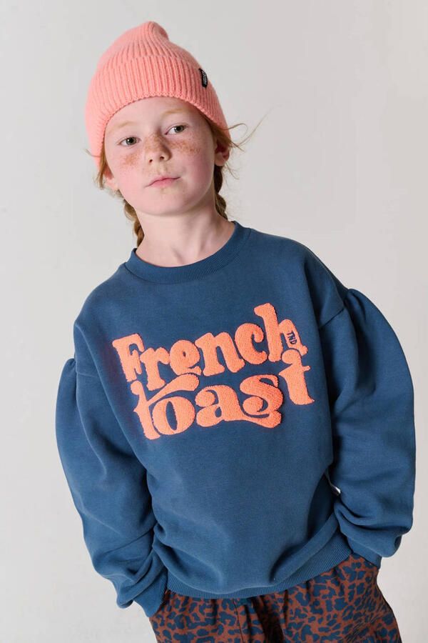 Tumble 'n Dry sweater met tekst grijsblauw Tekst