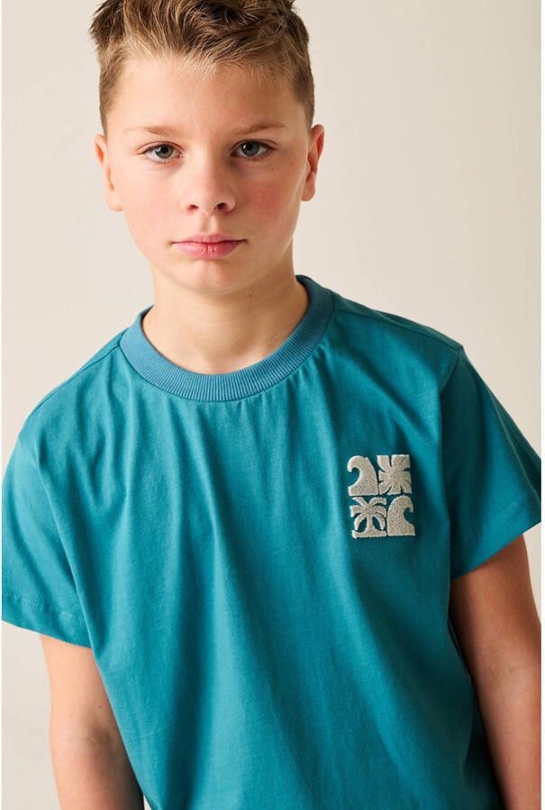 Tumble 'n Dry T-shirt met backprint petrol
