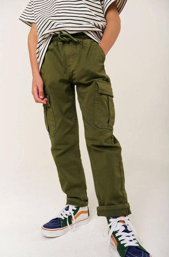 Tumble 'n Dry tapered fit cargobroek Jayh mosgroen Jongens Stretchkatoen 104