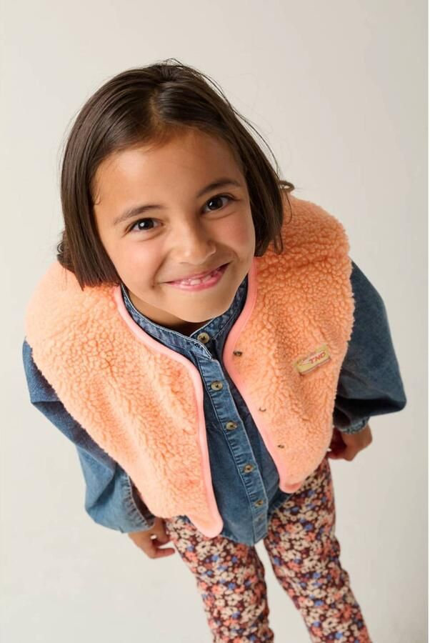 Tumble 'n Dry teddy bodywarmer oranje Meisjes Polyester Ronde hals Effen - Foto 3