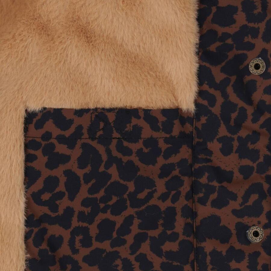 Tumble 'n Dry winterjas met panterprint donkerbruin Meisjes Polyester Capuchon - Foto 4