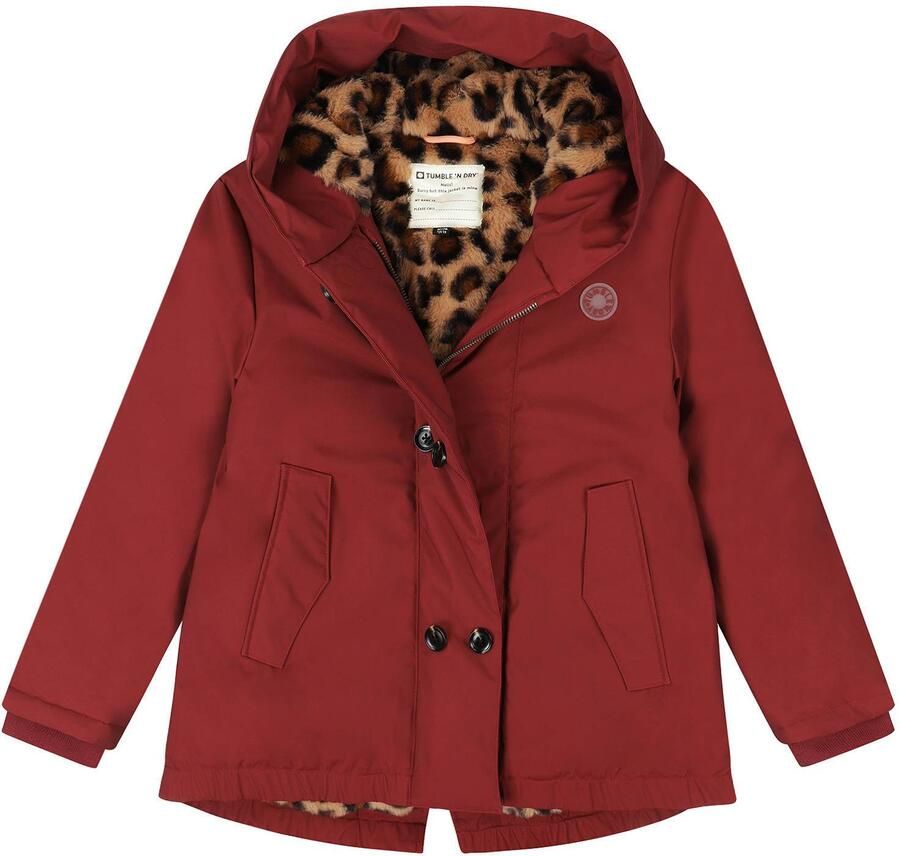 Tumble 'n Dry winterjas met panterprint donkerrood - Foto 2