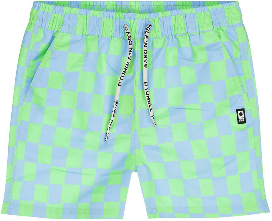 Tumble 'n Dry zwemshort geruit blauw groen