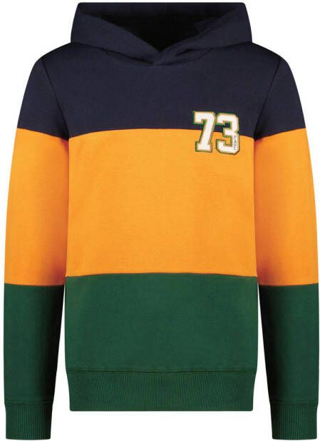 TYGO & vito hoodie Hessel donkerblauw groen geel Sweater Meerkleurig 104