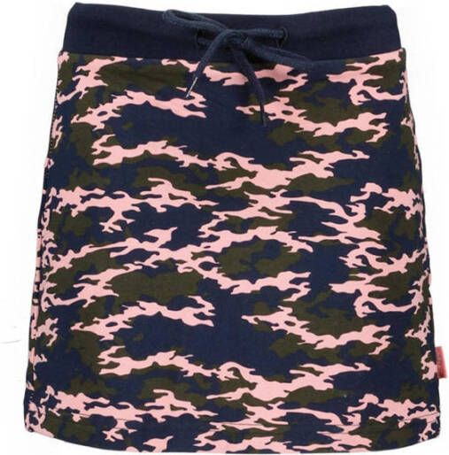 TYGO & vito rok met camouflageprint donkerblauw roze army groen Meisjes Stretchkatoen 146 152