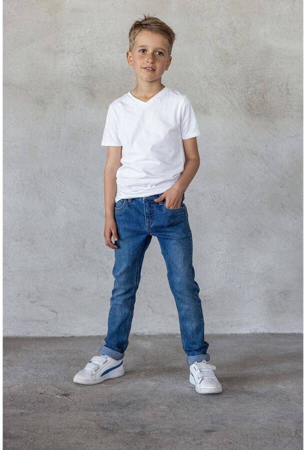 TYGO & vito skinny jeans Binq medium used Blauw Jongens Stretchdenim Effen 104