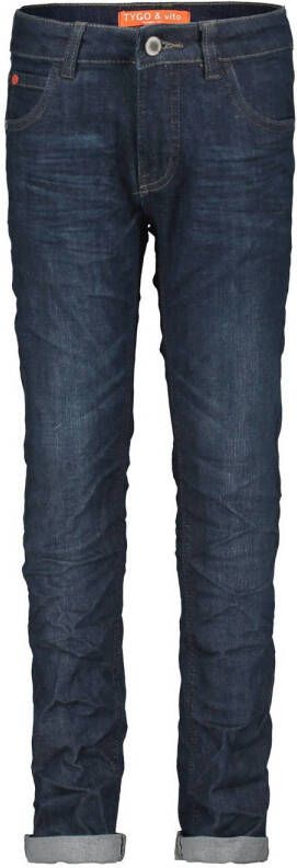 TYGO & vito skinny jeans dark denim Blauw Jongens Stretchdenim 104