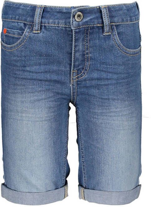 TYGO & vito slim fit jeans bermuda stonewashed Denim short Blauw Jongens Stretchkatoen 116