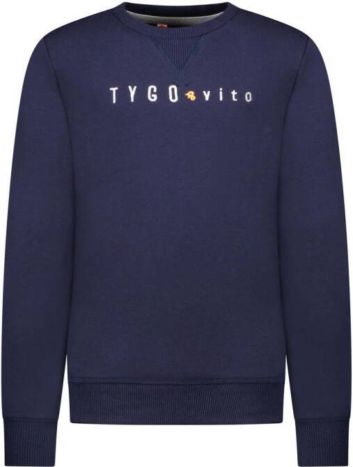 TYGO & vito sweater donkerblauw Effen 146 152 | Sweater van